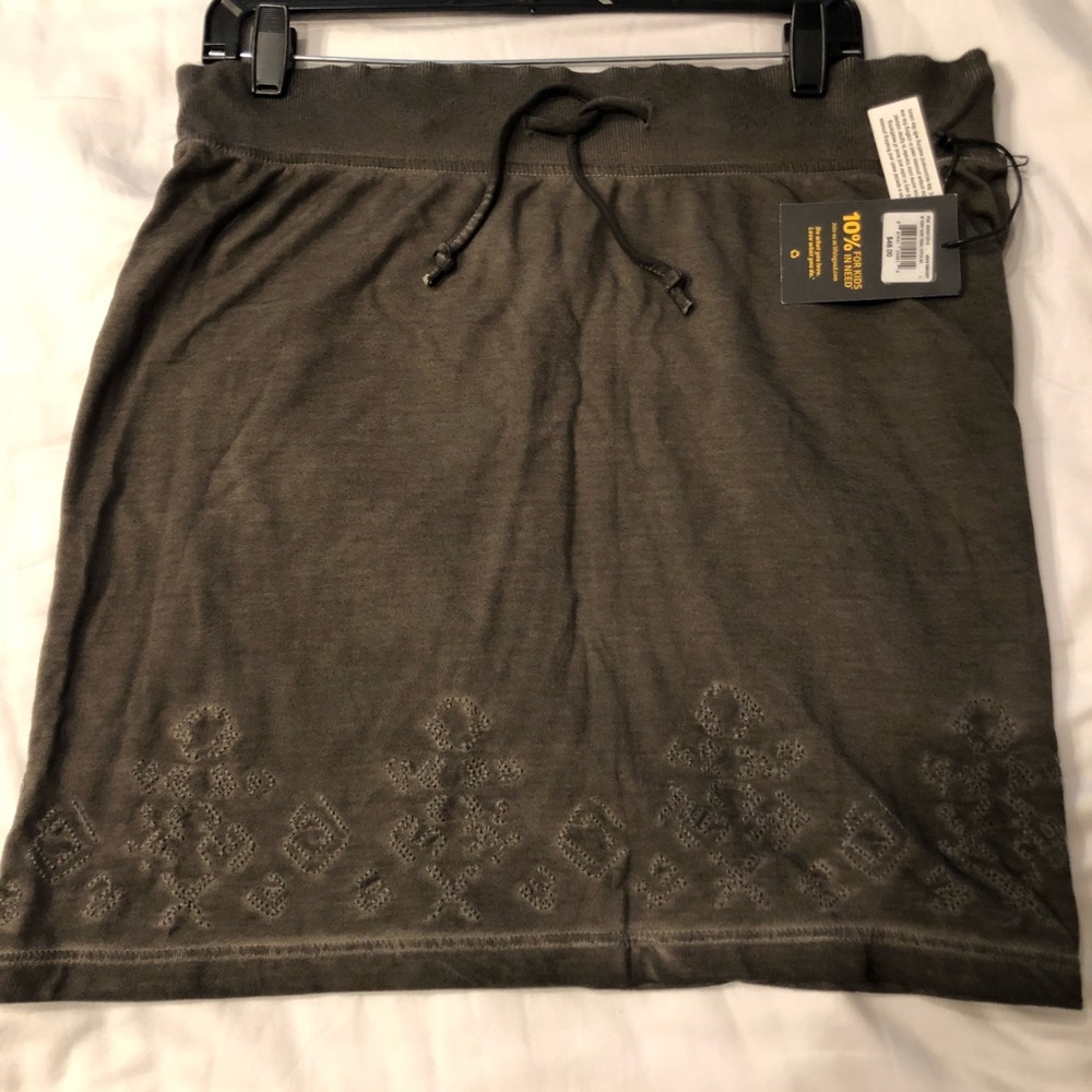 Embroidered Life is Good cotton skirt